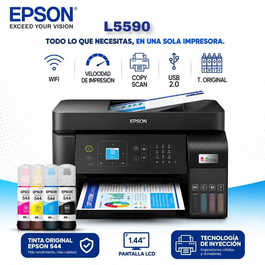 EPSON ECOTANK L5590 IMPRESORA MULTIFUNCIONAL CON WI-FI, ETHERNET, FAX Y ADF
