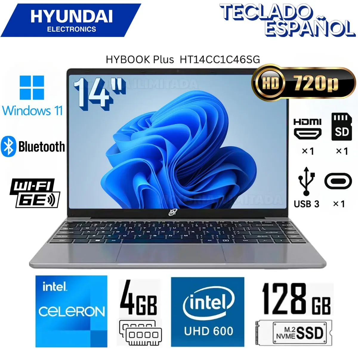 Laptop Hyundai Hybook Plus Intel Celeron 14"