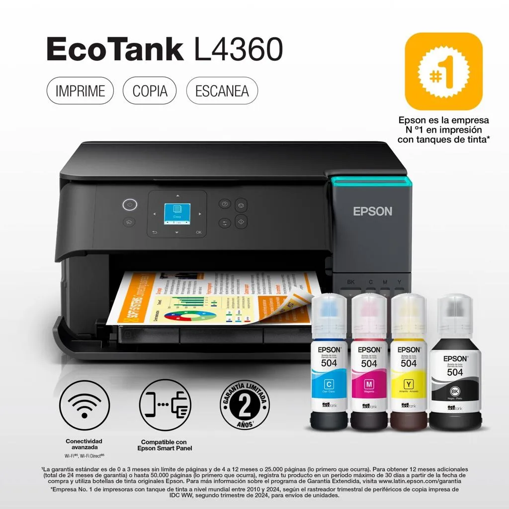MULTIFUNCIONAL EPSON ECOTANK L4360 WI-FI DÚPLEX