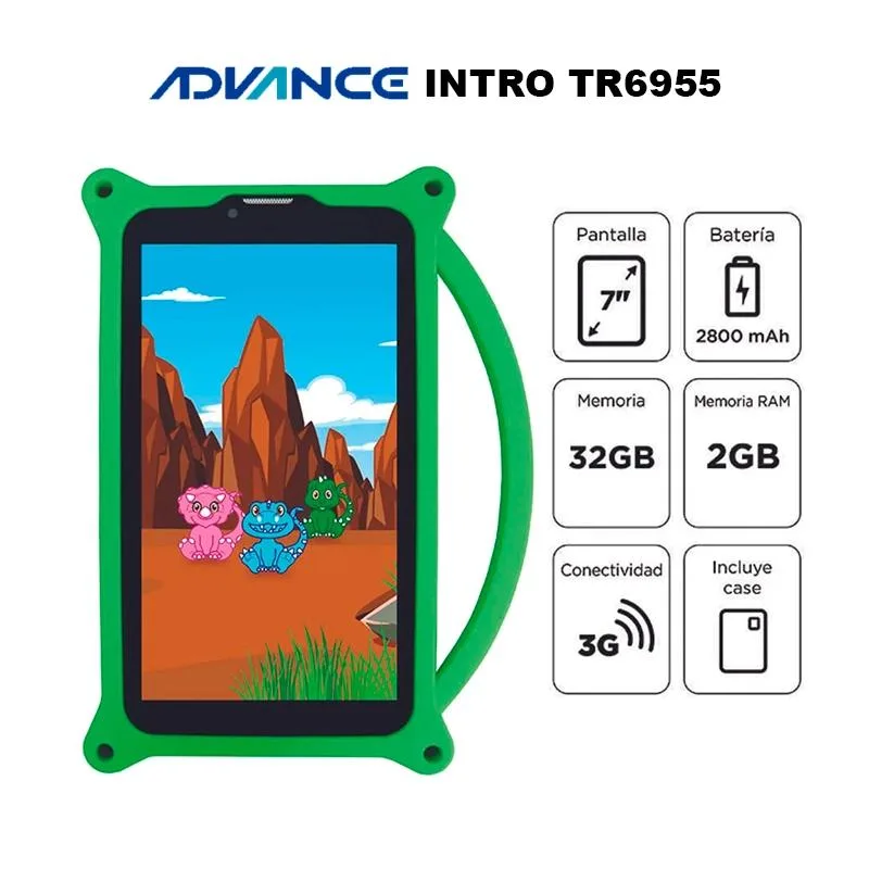 Tablet Advance Intro TR6955 7” | 2GB RAM | 32GB | Android 11 | Dual SIM 3G | Con Chip